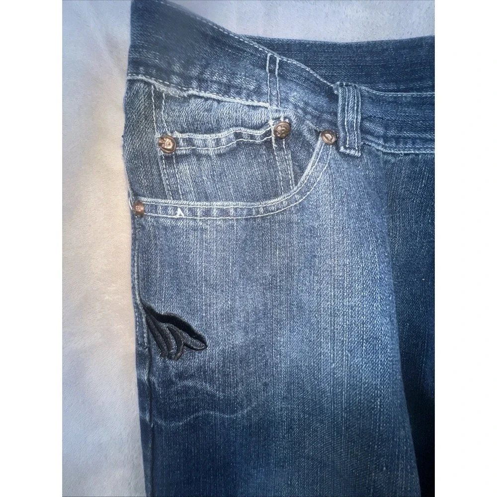 Affliction Jeans Men's 40x34 Fits (40x32) Embroidered Pockets Dark Wash‎ Y2K